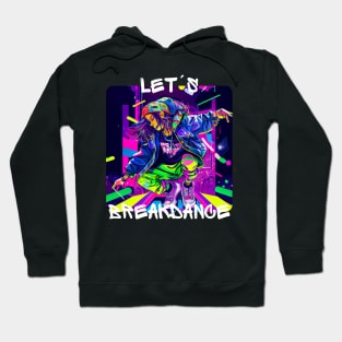 Woman Dancing Breakdance On The Street In Graffiti Look Hoodie